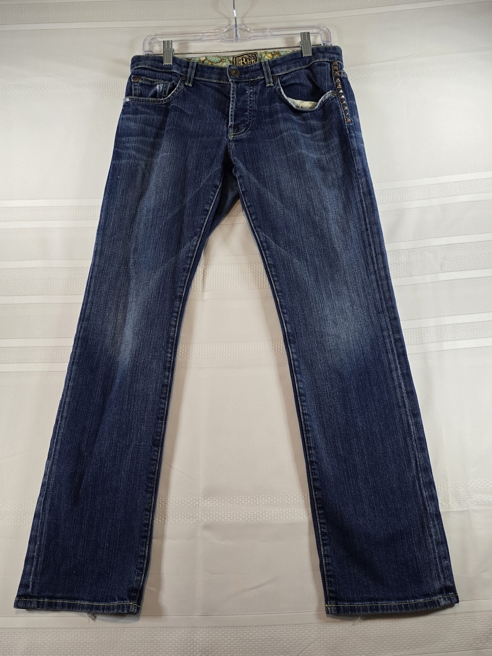 Rich & Skinny branded studded jeans Y2K